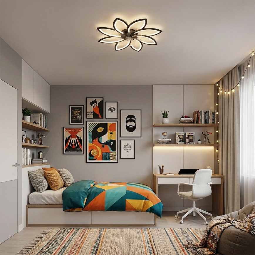 Brilagi - LED Stmívatelný stropní ventilátor LED/43W/230V pr. 90 cm černá + dálkové ovládání