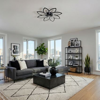 Brilagi - LED Stmívatelný stropní ventilátor LED/43W/230V pr. 90 cm černá + dálkové ovládání