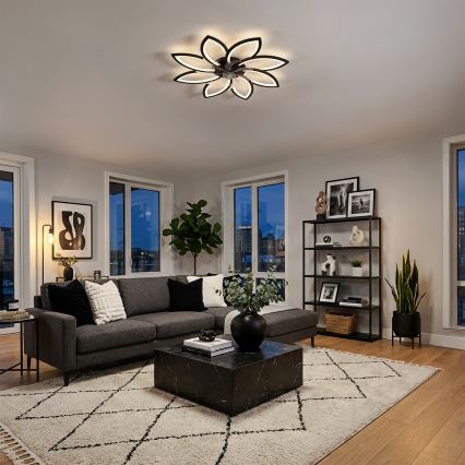 Brilagi - LED Stmívatelný stropní ventilátor LED/43W/230V pr. 90 cm černá + dálkové ovládání