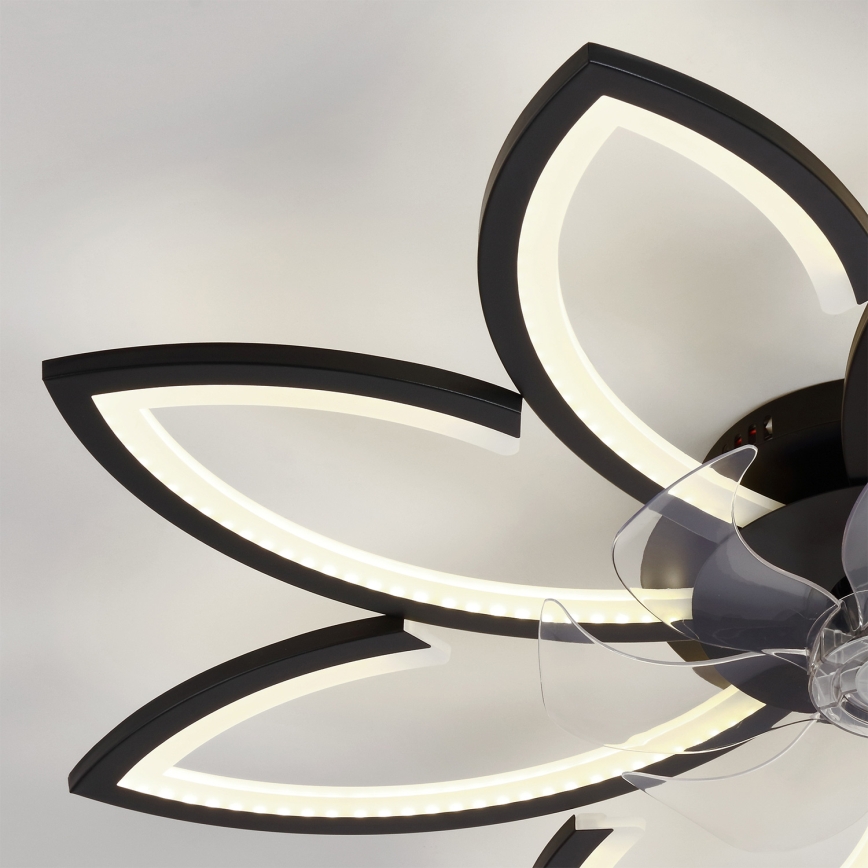 Brilagi - LED Stmívatelný stropní ventilátor LED/43W/230V pr. 90 cm černá + dálkové ovládání