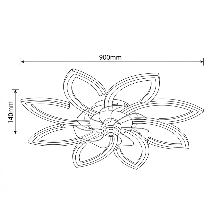 Brilagi - LED Stmívatelný stropní ventilátor LED/43W/230V pr. 90 cm černá + dálkové ovládání