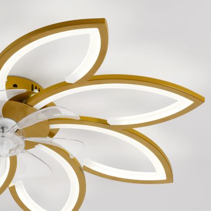Brilagi - LED Stmívatelný stropní ventilátor LED/43W/230V 3000-6500K pr. 90 cm zlatá + dálkové ovládání