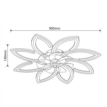 Brilagi - LED Stmívatelný stropní ventilátor LED/43W/230V 3000-6500K pr. 90 cm zlatá + dálkové ovládání