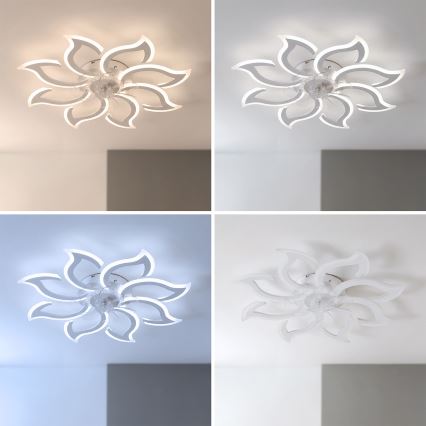 Brilagi - LED Stmívatelný stropní ventilátor LED/44W/230V 3000-6500K pr. 90 cm bílá + dálkové ovládání