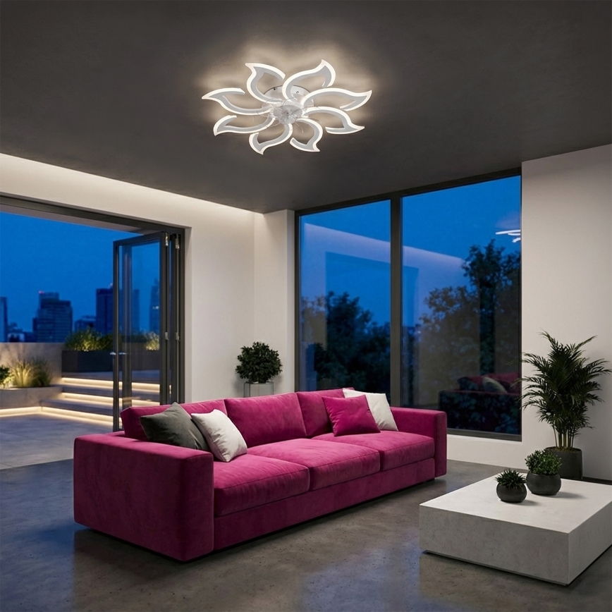 Brilagi - LED Stmívatelný stropní ventilátor LED/44W/230V 3000-6500K pr. 90 cm bílá + dálkové ovládání