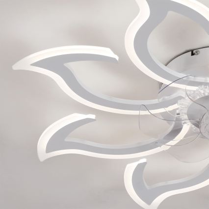 Brilagi - LED Stmívatelný stropní ventilátor LED/44W/230V 3000-6500K pr. 90 cm bílá + dálkové ovládání