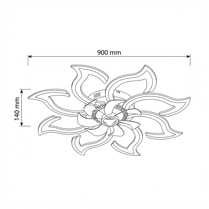 Brilagi - LED Stmívatelný stropní ventilátor LED/44W/230V 3000-6500K pr. 90 cm bílá + dálkové ovládání