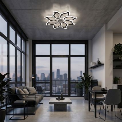 Brilagi - LED Stmívatelný stropní ventilátor LED/44W/230V 3000-6500K pr. 90 cm černá + dálkové ovládání
