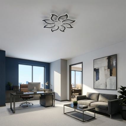 Brilagi - LED Stmívatelný stropní ventilátor LED/44W/230V 3000-6500K pr. 90 cm černá + dálkové ovládání