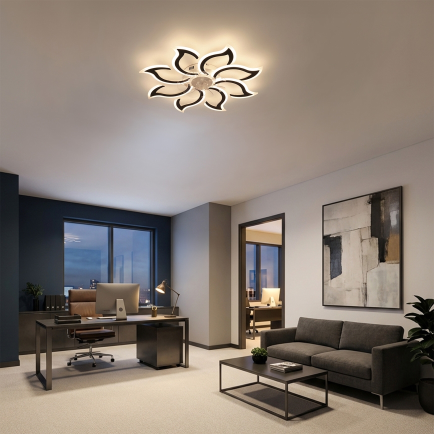 Brilagi - LED Stmívatelný stropní ventilátor LED/44W/230V 3000-6500K pr. 90 cm černá + dálkové ovládání