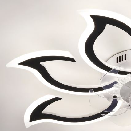 Brilagi - LED Stmívatelný stropní ventilátor LED/44W/230V 3000-6500K pr. 90 cm černá + dálkové ovládání
