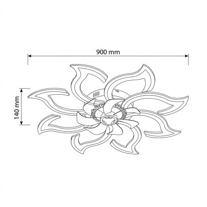 Brilagi - LED Stmívatelný stropní ventilátor LED/44W/230V 3000-6500K pr. 90 cm černá + dálkové ovládání