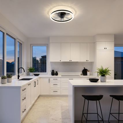 Brilagi - LED Stmívatelný stropní ventilátor LED/62W/230V 3000-6500K pr. 50 cm černá + dálkové ovládání