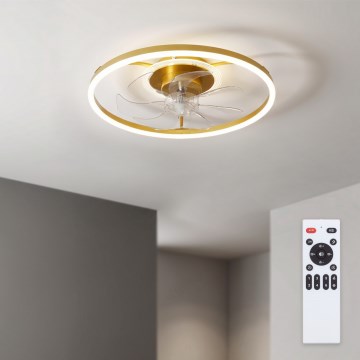 Brilagi - LED Stmívatelný stropní ventilátor LED/66W/230V 55 cm bílá/zlatá + dálkové ovládání