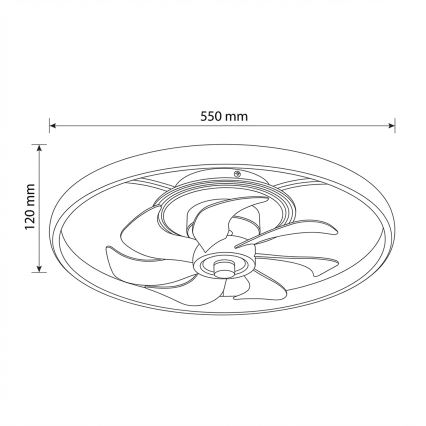 Brilagi - LED Stmívatelný stropní ventilátor LED/66W/230V 3000-6500K pr. 55 cm bílá/zlatá + dálkové ovládání