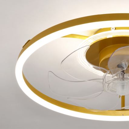 Brilagi - LED Stmívatelný stropní ventilátor LED/66W/230V 55 cm bílá/zlatá + dálkové ovládání