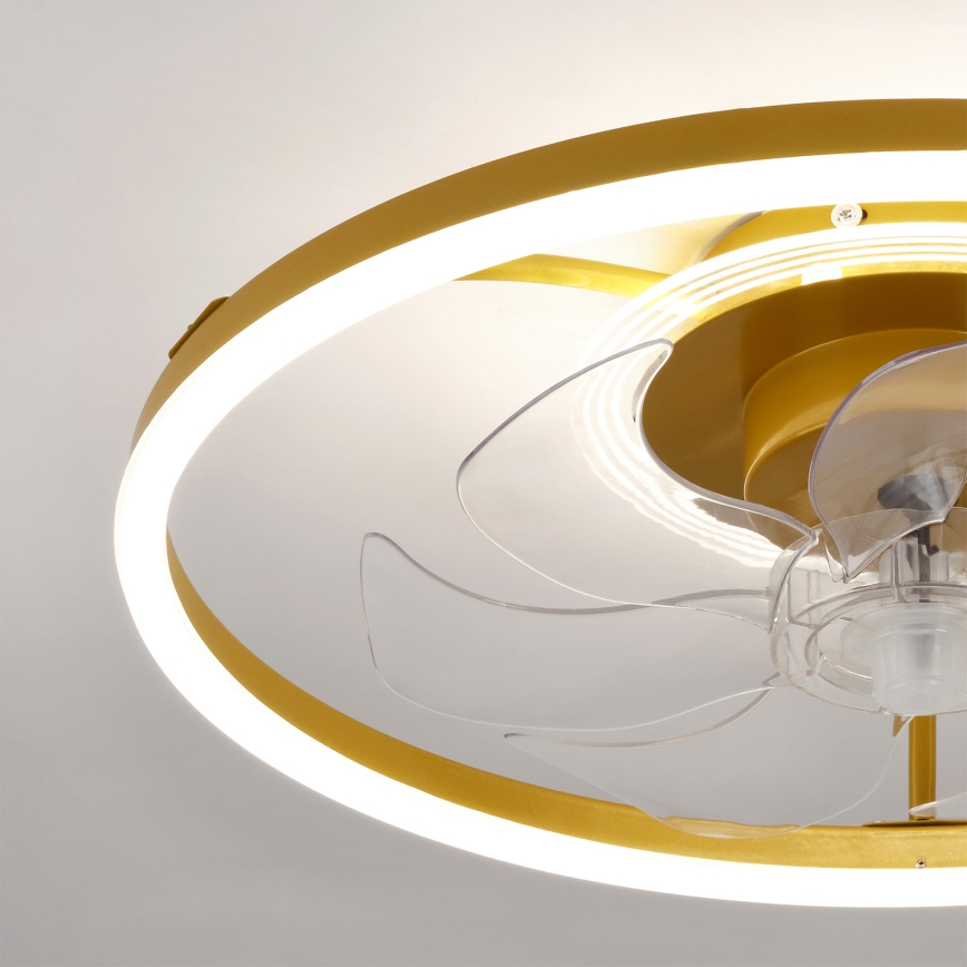 Brilagi - LED Stmívatelný stropní ventilátor LED/66W/230V 55 cm bílá/zlatá + dálkové ovládání