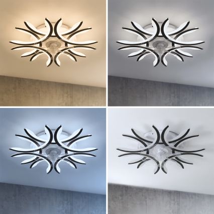 Brilagi - LED Stmívatelný stropní ventilátor LED/70W/230V pr. 76 cm černá + dálkové ovládání