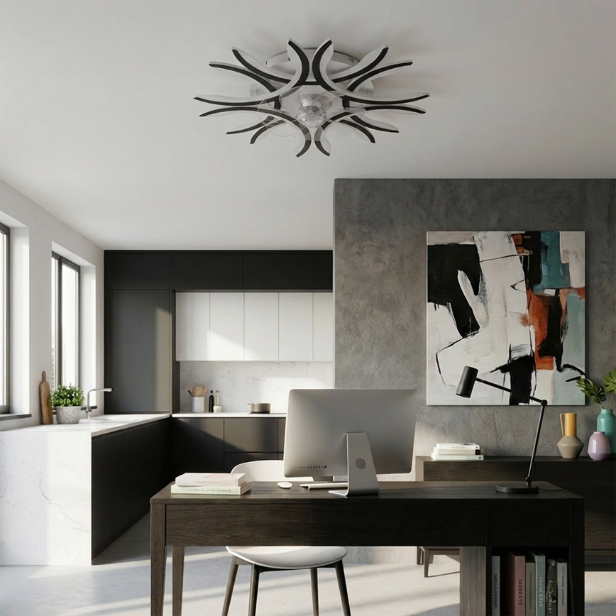 Brilagi - LED Stmívatelný stropní ventilátor LED/70W/230V pr. 76 cm černá + dálkové ovládání