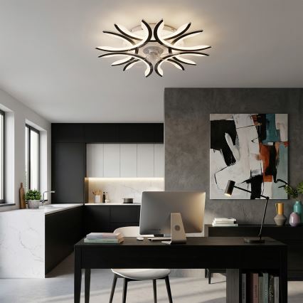 Brilagi - LED Stmívatelný stropní ventilátor LED/70W/230V pr. 76 cm černá + dálkové ovládání