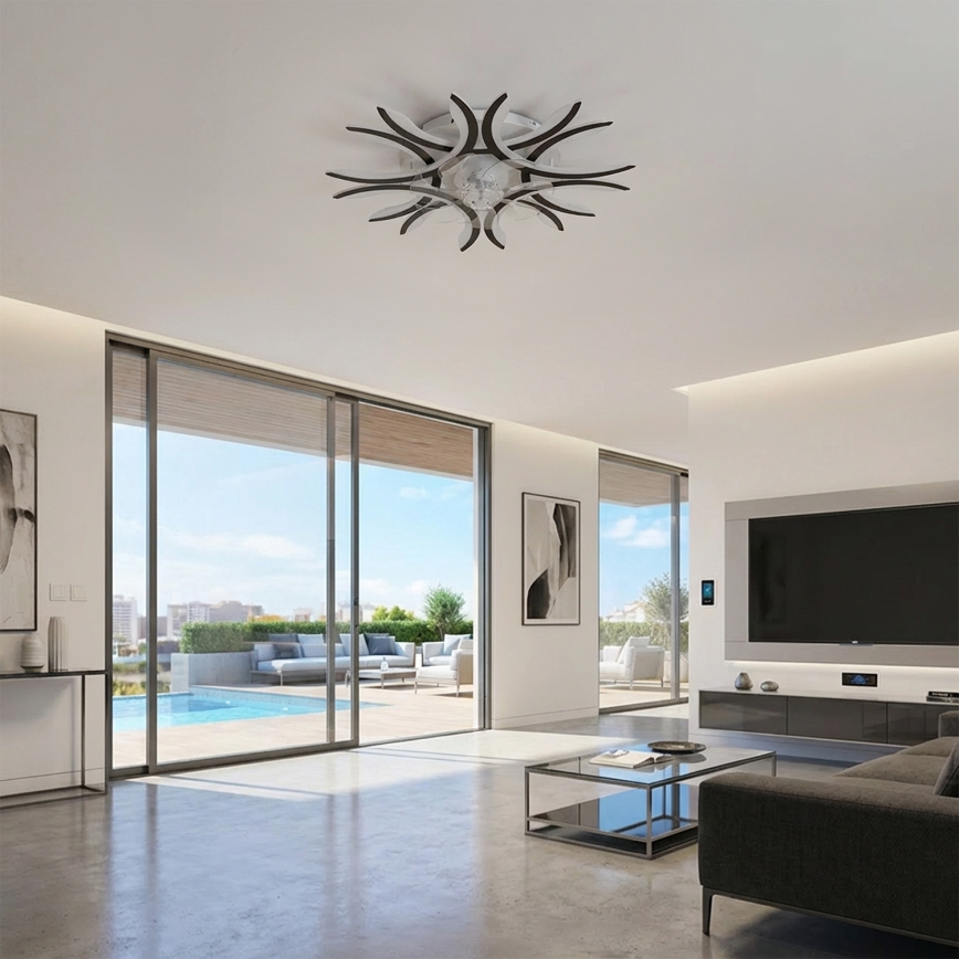 Brilagi - LED Stmívatelný stropní ventilátor LED/70W/230V pr. 76 cm černá + dálkové ovládání