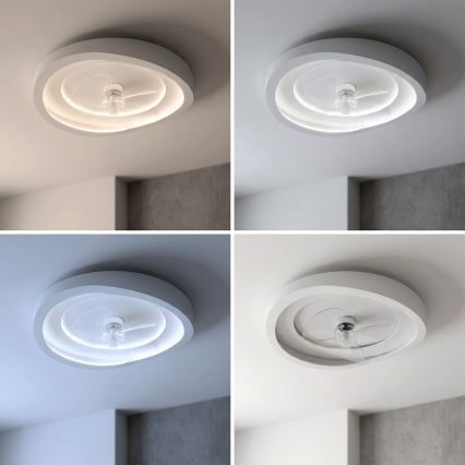Brilagi - LED Stmívatelný stropní ventilátor LED/80W/230V 3000-6500K pr. 50 cm bílá + dálkové ovládání