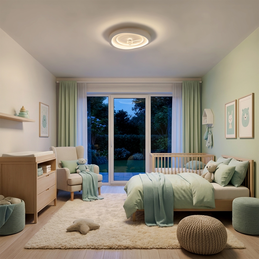 Brilagi - LED Stmívatelný stropní ventilátor LED/80W/230V 3000-6500K pr. 50 cm bílá + dálkové ovládání