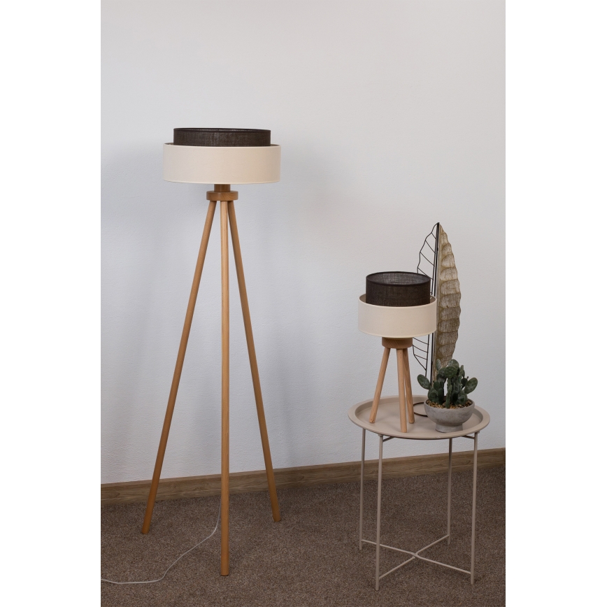 Brilagi - LED Stojací lampa BOHO STYLE 1xE27/15W/230V krémová/hnědá