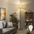 BRILAGI - LED Stojací lampa CERIA 1xE27/20W/230V pr. 25 cm bambus/zlatá