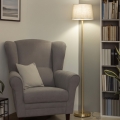 Brilagi - LED Stojací lampa CERIA 1xE27/20W/230V pr. 30 cm šedá/zlatá