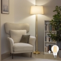 Brilagi - LED Stojací lampa CERIA 1xE27/20W/230V pr. 45 cm béžová/zlatá