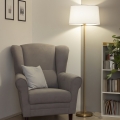 Brilagi - LED Stojací lampa CERIA 1xE27/20W/230V pr. 45 cm bílá/zlatá