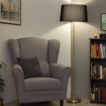 Brilagi - LED Stojací lampa CERIA 1xE27/20W/230V pr. 45 cm černá/zlatá