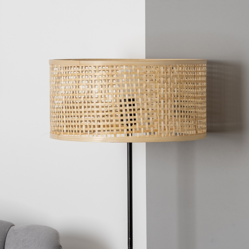 Brilagi - LED Stojací lampa CERIA 1xE27/40W/230V pr. 25 cm bambus/černá