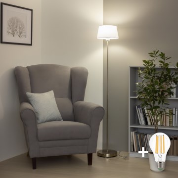 Brilagi - LED Stojací lampa CERIA 1xE27/40W/230V pr. 25 cm bílá/matný chrom