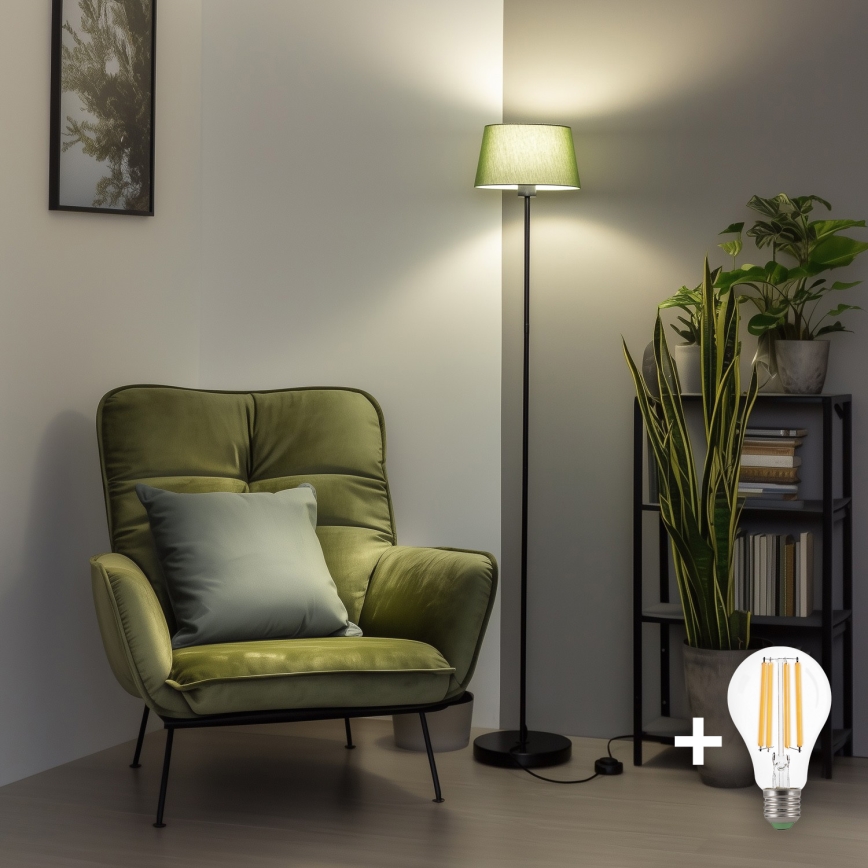 Brilagi - LED Stojací lampa CERIA 1xE27/40W/230V pr. 25 cm zelená/černá