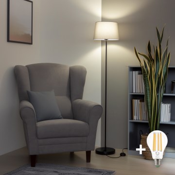 Brilagi - LED Stojací lampa CERIA 1xE27/40W/230V pr. 30 cm šedá/černá