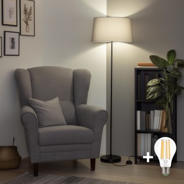 Brilagi - LED Stojací lampa CERIA 1xE27/40W/230V pr. 45 cm šedá/černá