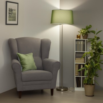 Brilagi - LED Stojací lampa CERIA 1xE27/40W/230V pr. 45 cm zelená/matný chrom