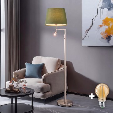 BRILAGI - LED Stojací lampa CERIA 1xE27/60W/230V + LED/2,1W pr. 30 cm matný chrom/zelená
