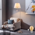 BRILAGI - LED Stojací lampa CERIA 1xE27/60W/230V + LED/2,1W pr. 45 cm matný chrom/bílá