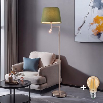 BRILAGI - LED Stojací lampa CERIA 1xE27/60W/230V + LED/2,1W pr. 45 cm matný chrom/zelená