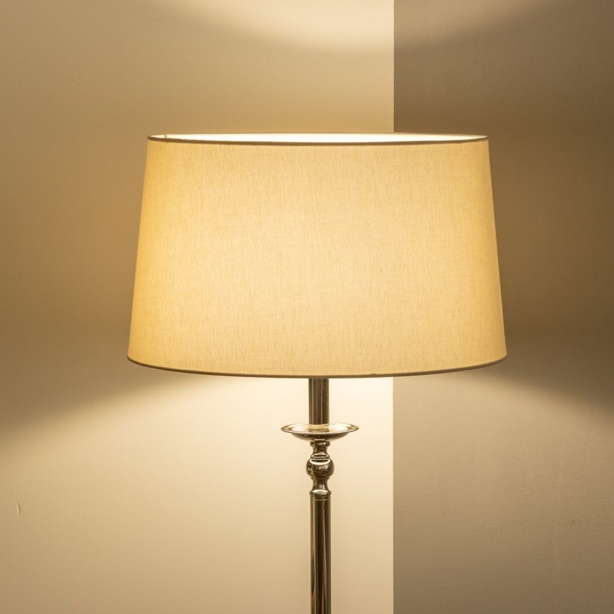 Brilagi - LED Stojací lampa CERIA 1xE27/60W/230V pr. 45 cm lesklý chrom/béžová