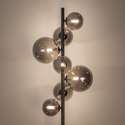 Brilagi - LED Stojací lampa MILLA 7xG9/3W/230V černý chrom/kouřová