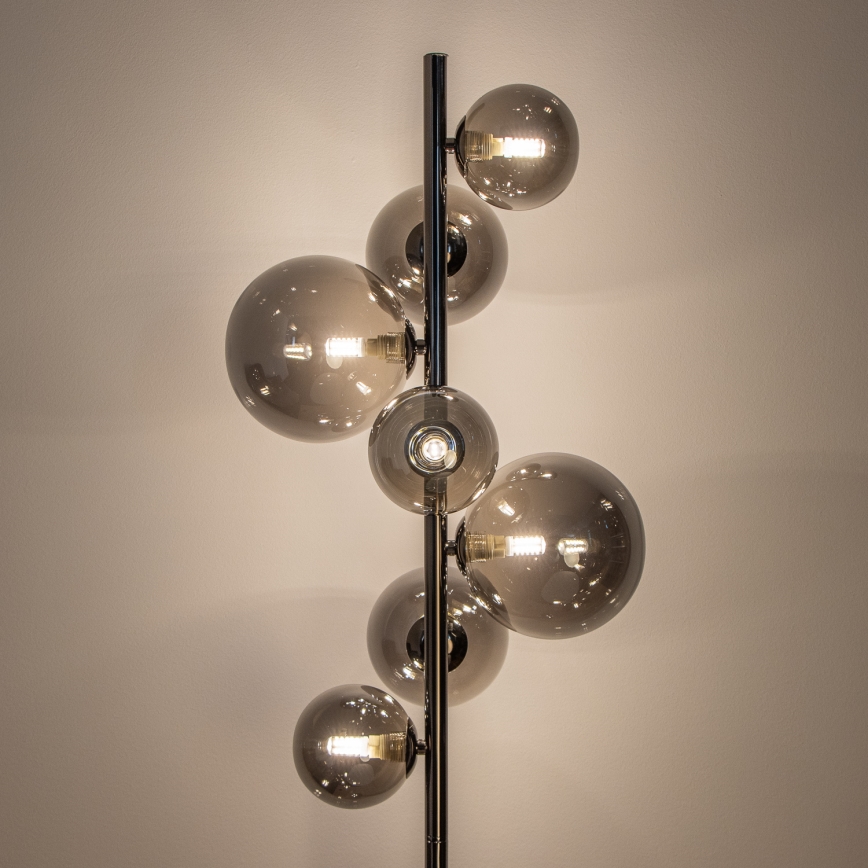 Brilagi - LED Stojací lampa MILLA 7xG9/3W/230V černý chrom/kouřová