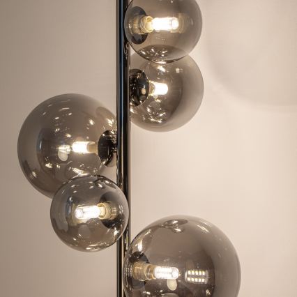 Brilagi - LED Stojací lampa MILLA 7xG9/3W/230V černý chrom/kouřová
