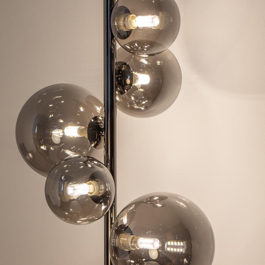 Brilagi - LED Stojací lampa MILLA 7xG9/3W/230V černý chrom/kouřová