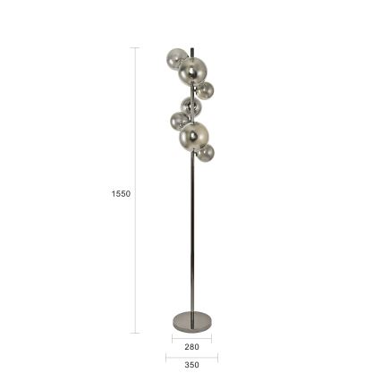 Brilagi - LED Stojací lampa MILLA 7xG9/3W/230V černý chrom/kouřová