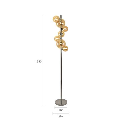 Brilagi - LED Stojací lampa MILLA 7xG9/3W/230V černý chrom/zlatá