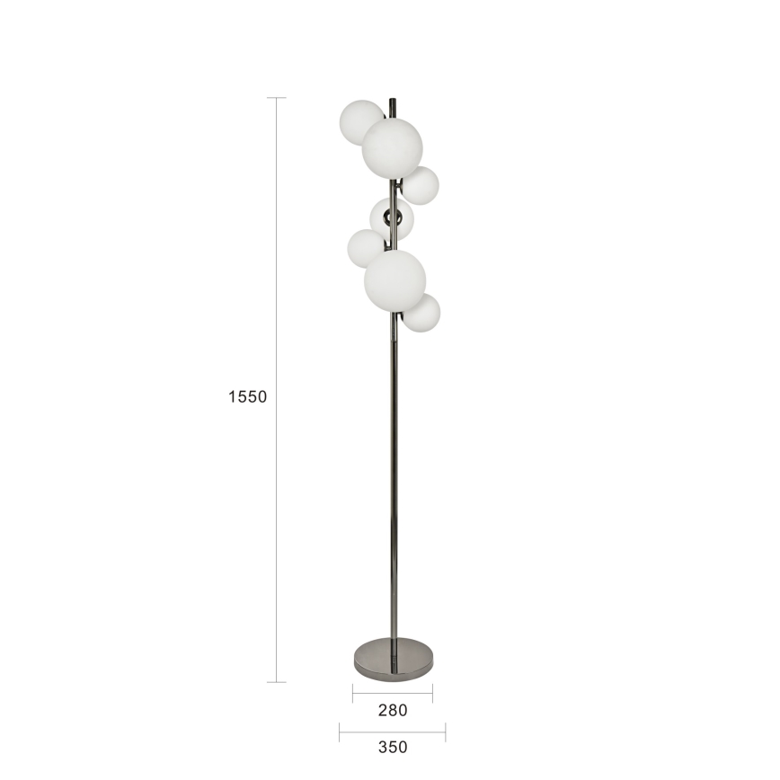Brilagi - LED Stojací lampa MILLA 7xG9/3W/230V lesklý chrom/bílá
